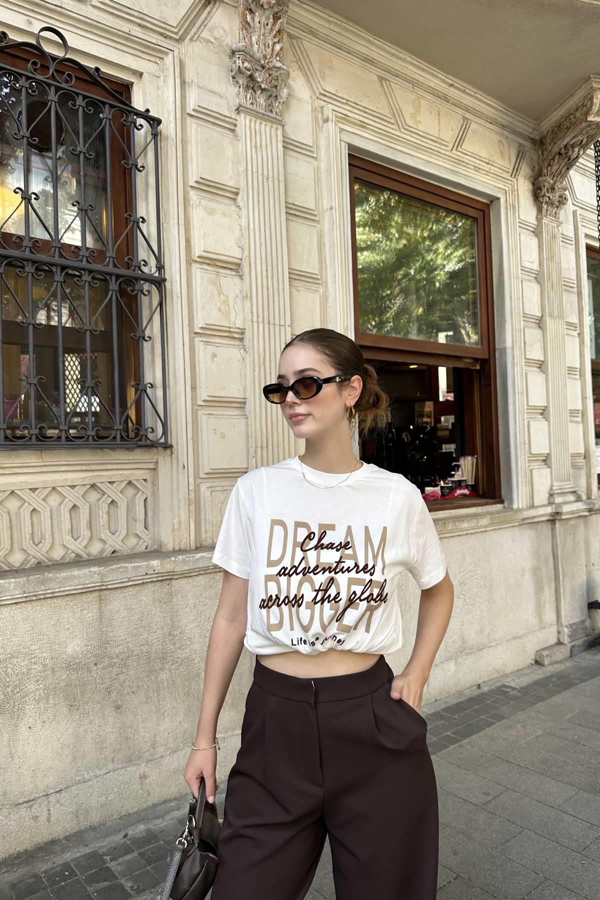 BASKI DETAYLI TSHIRT