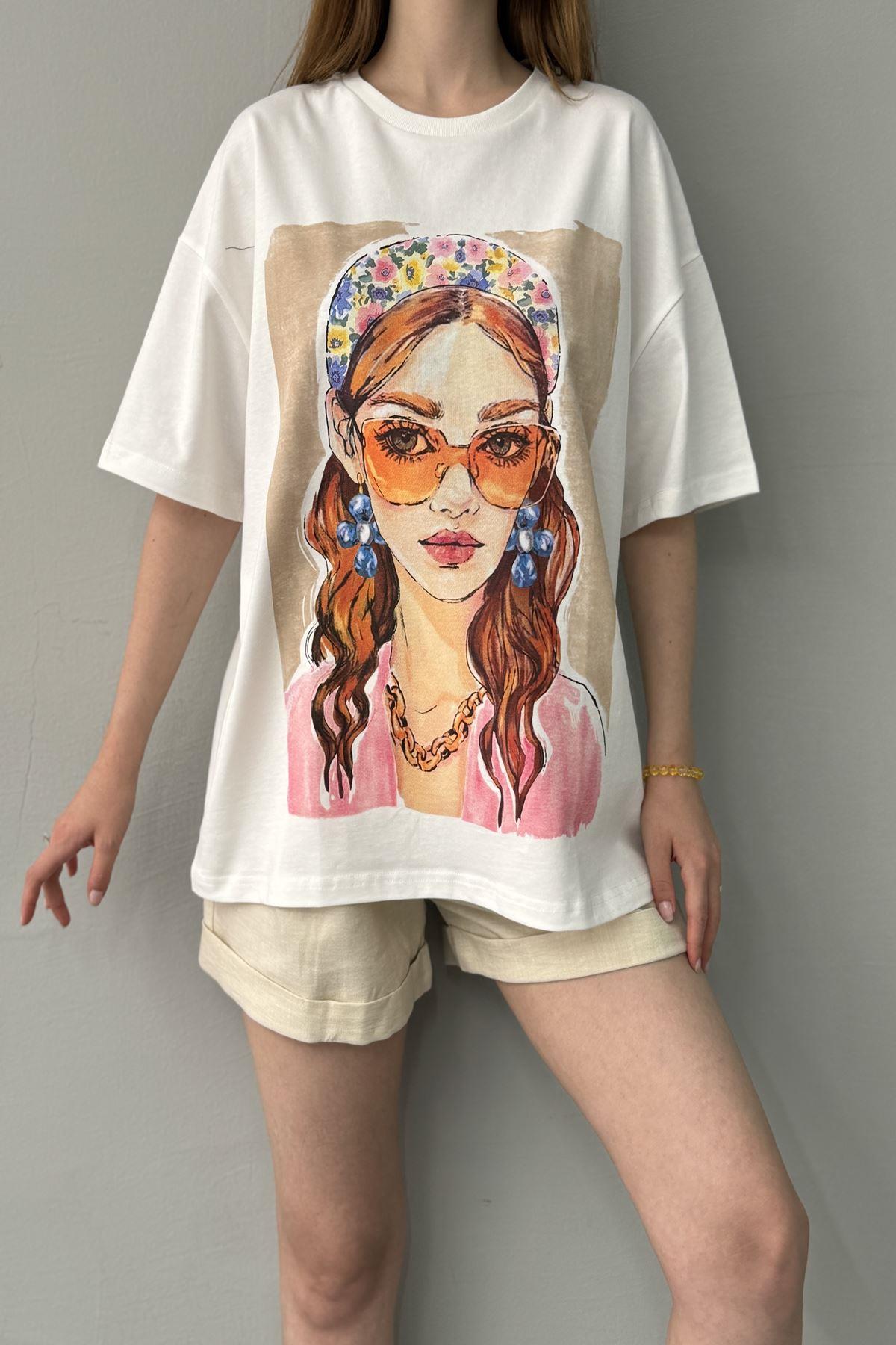 BASKI DETAYLI TSHIRT