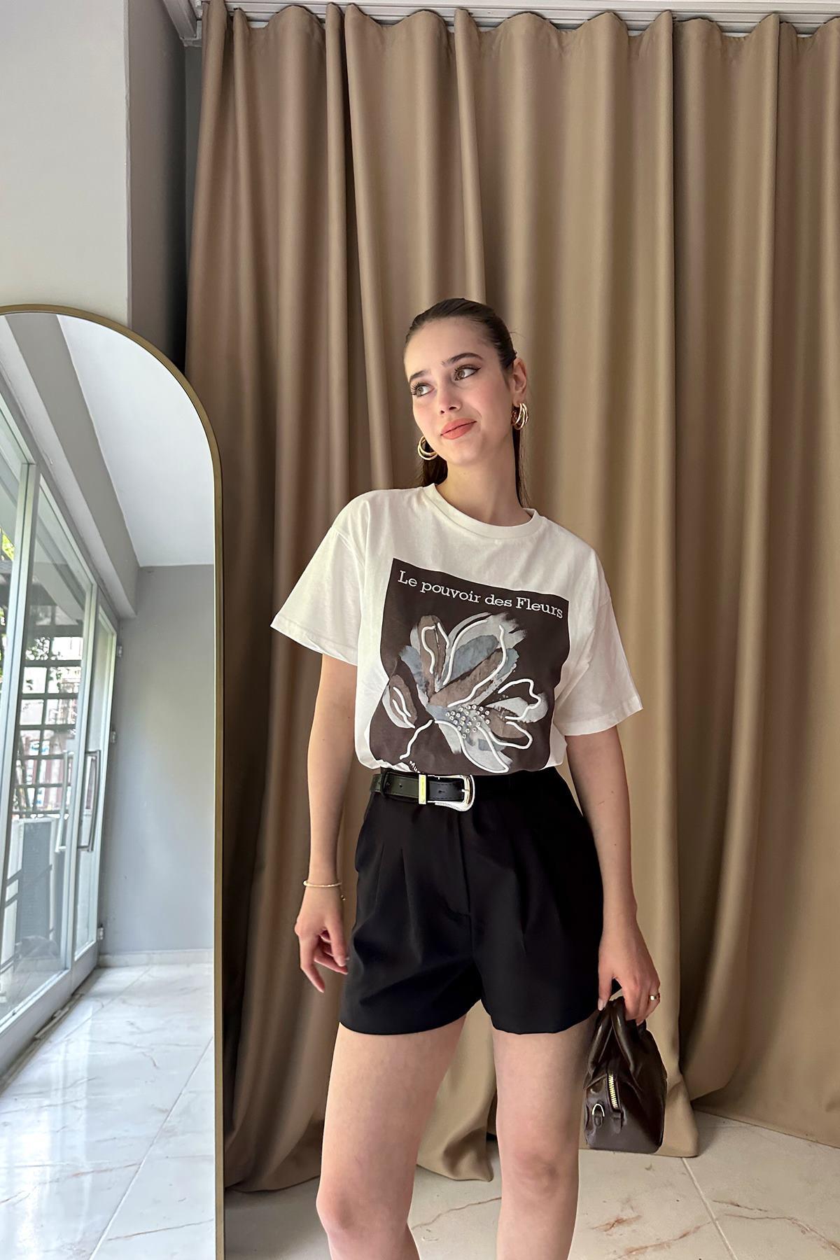 BASKI DETAYLI TSHIRT