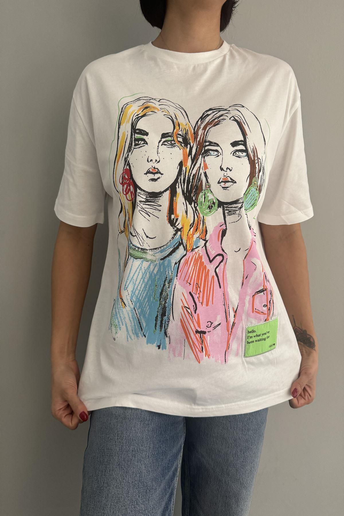 BASKI DETAYLI TSHIRT