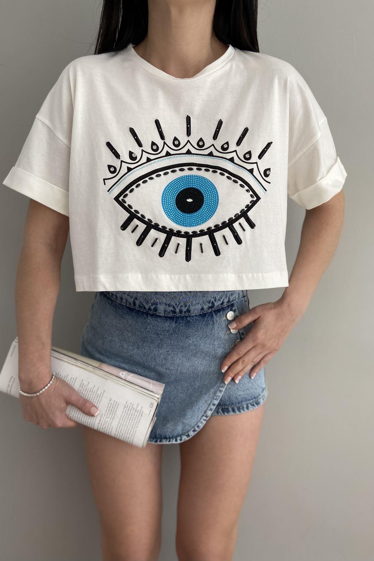 BASKI VE NAKIŞ DETAY TSHIRT