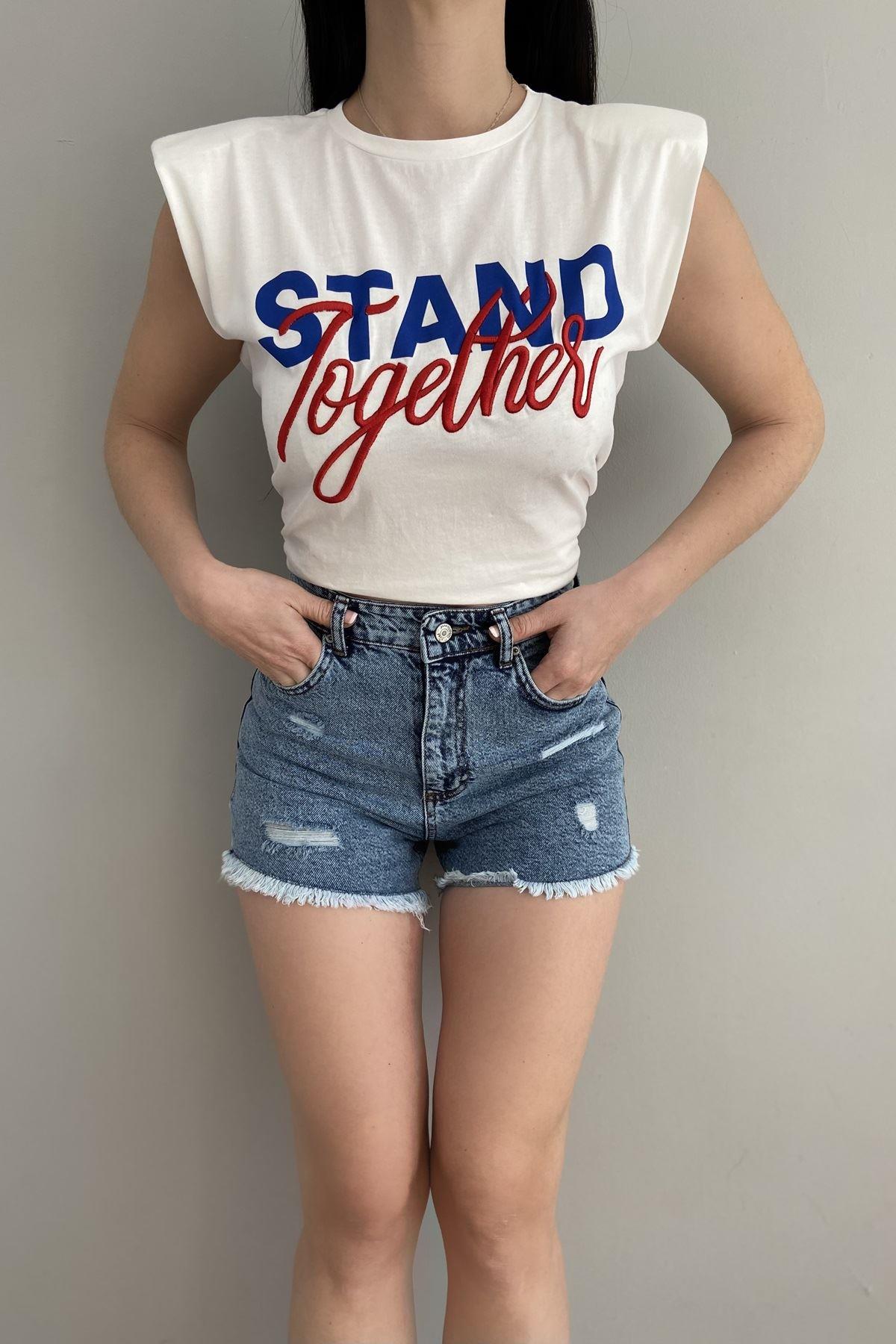 BASKI VE NAKIŞ DETAY TSHIRT