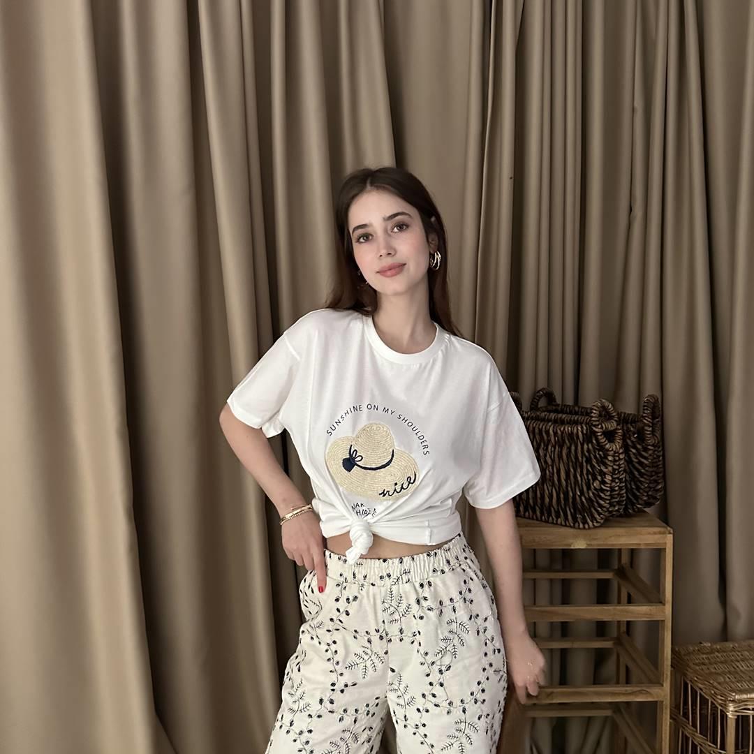 BASKI VE NAKIŞ DETAYLI TSHIRT