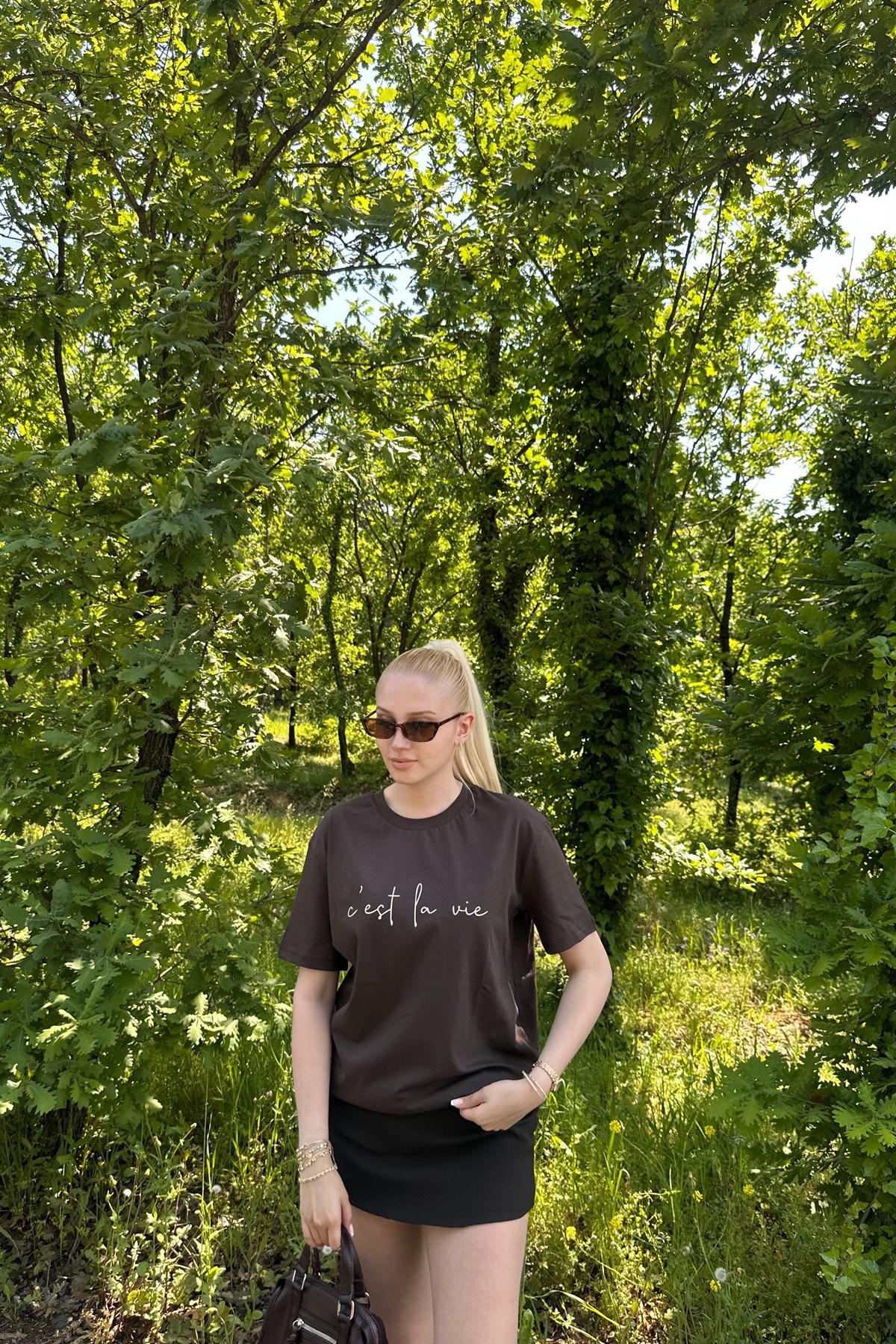BİSİKLET YAKA BASKI DETAY TSHIRT