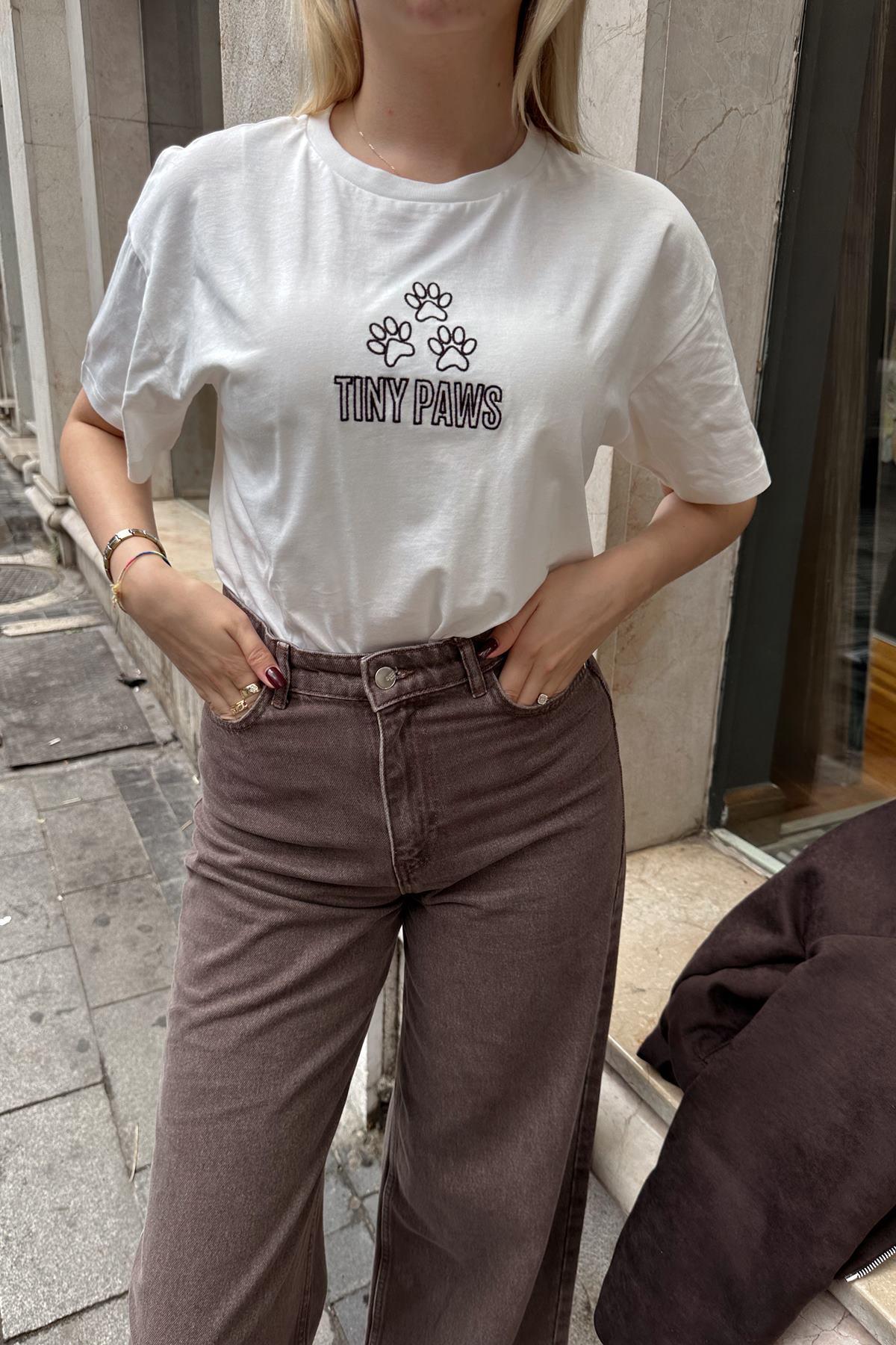 BİSİKLET YAKA BASKI DETAYLI TSHIRT