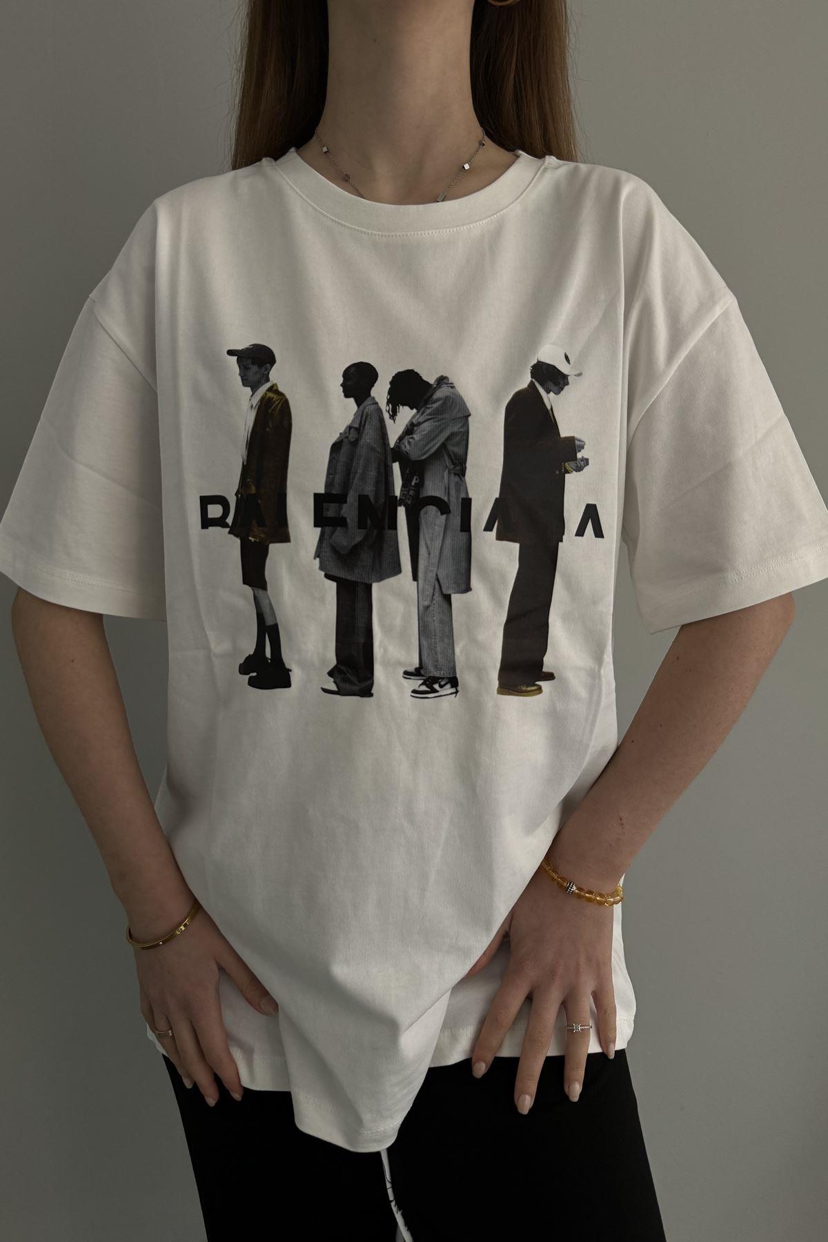 BİSİKLET YAKA BASKI DETAYLI TSHIRT