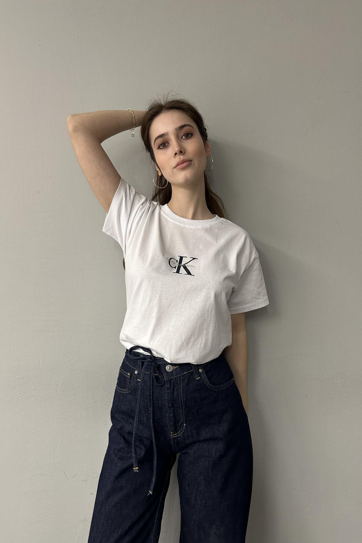 BİSİKLET YAKA BASKILI TSHIRT