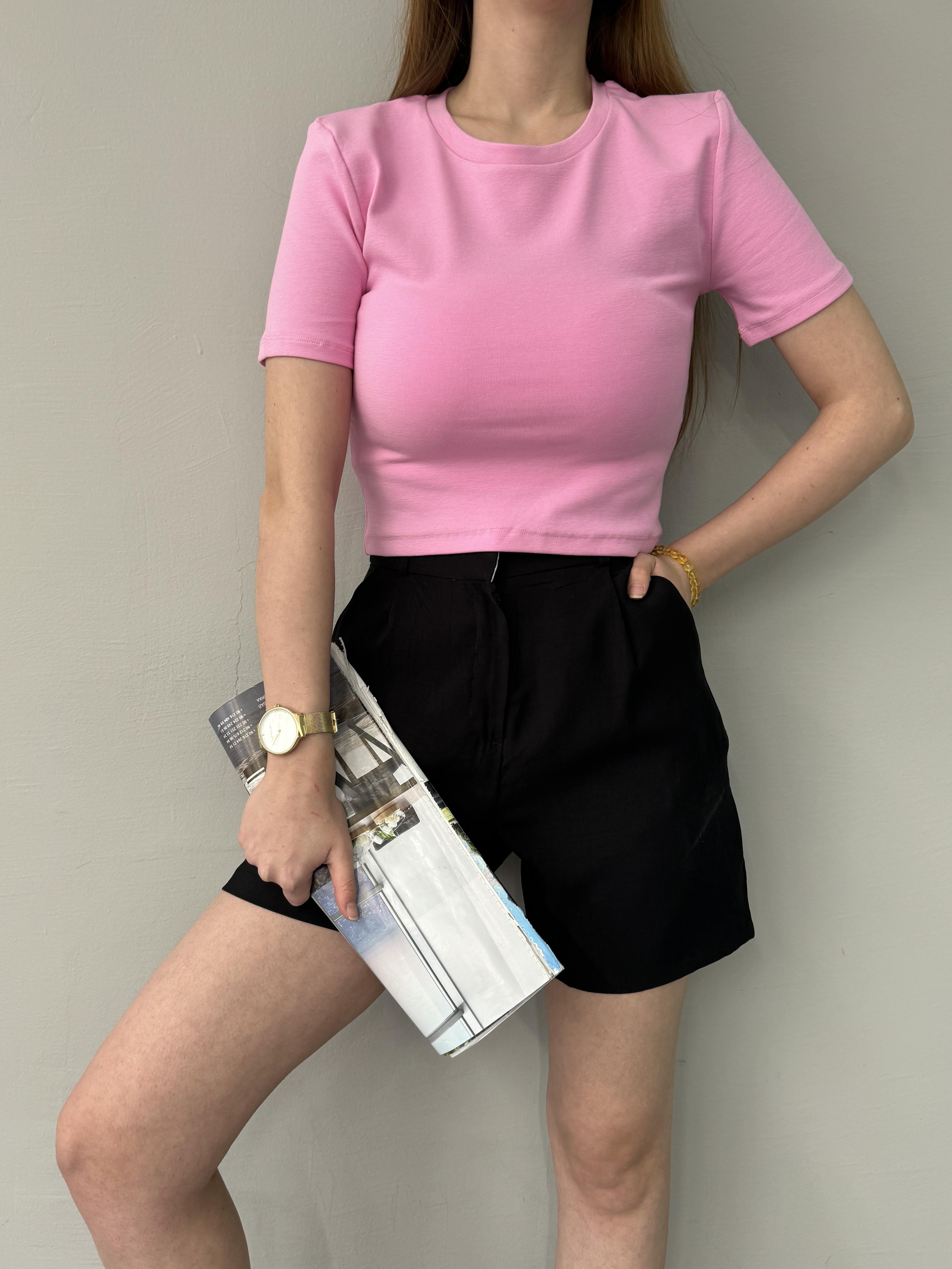 BİSİKLET YAKA CROP TSHIRT