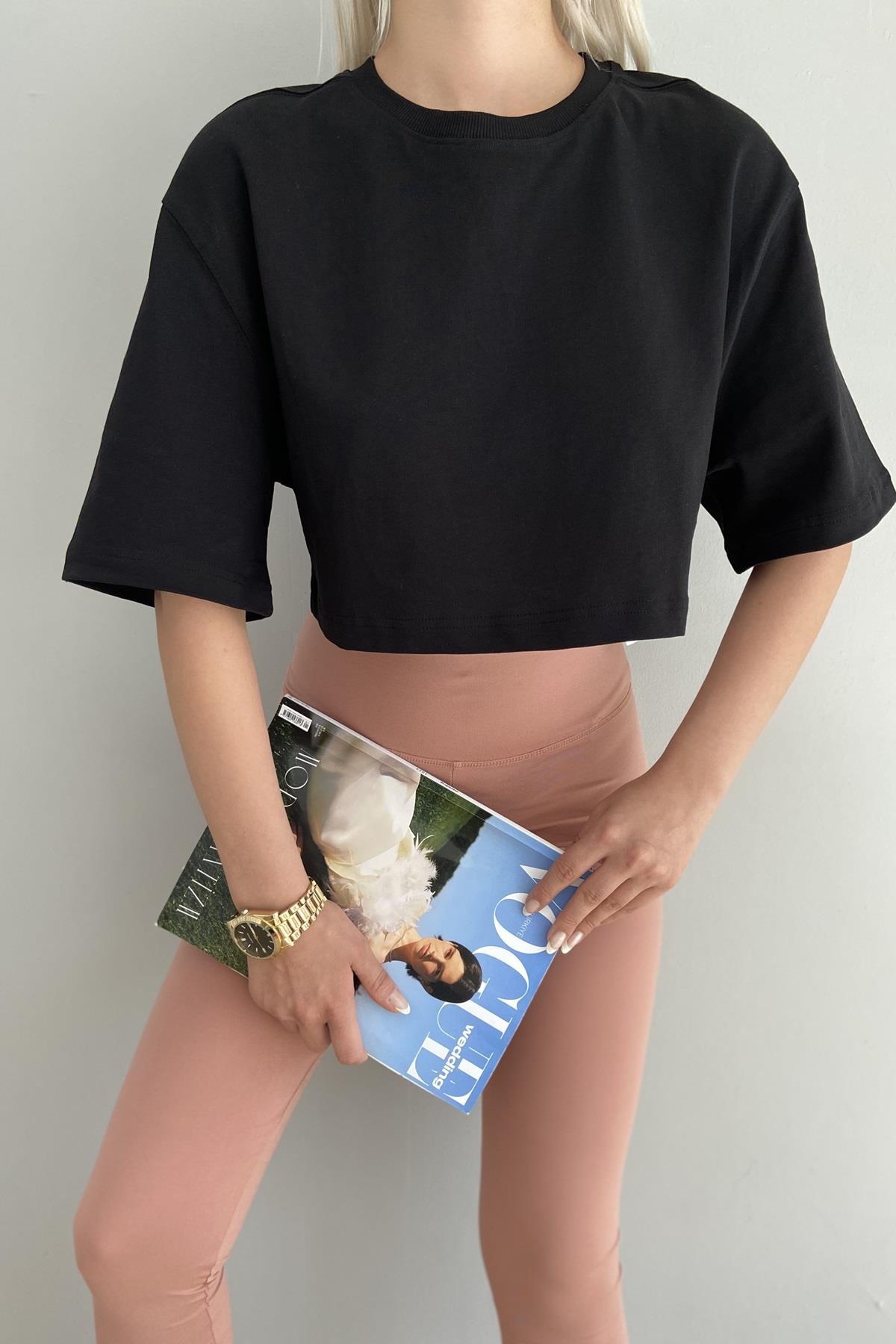 BİSİKLET YAKA CROP TSHIRT