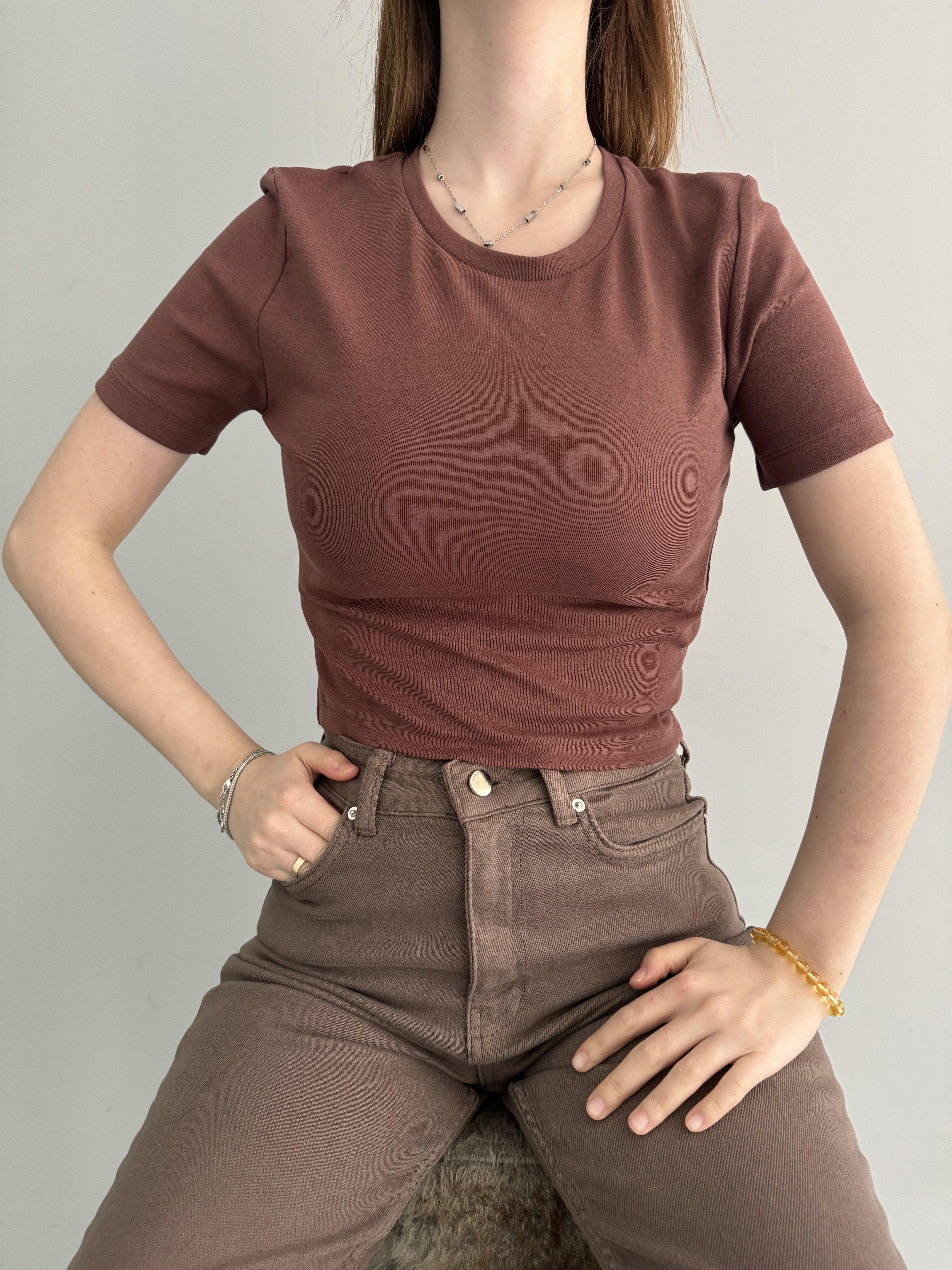 BİSİKLET YAKA CROP TSHIRT
