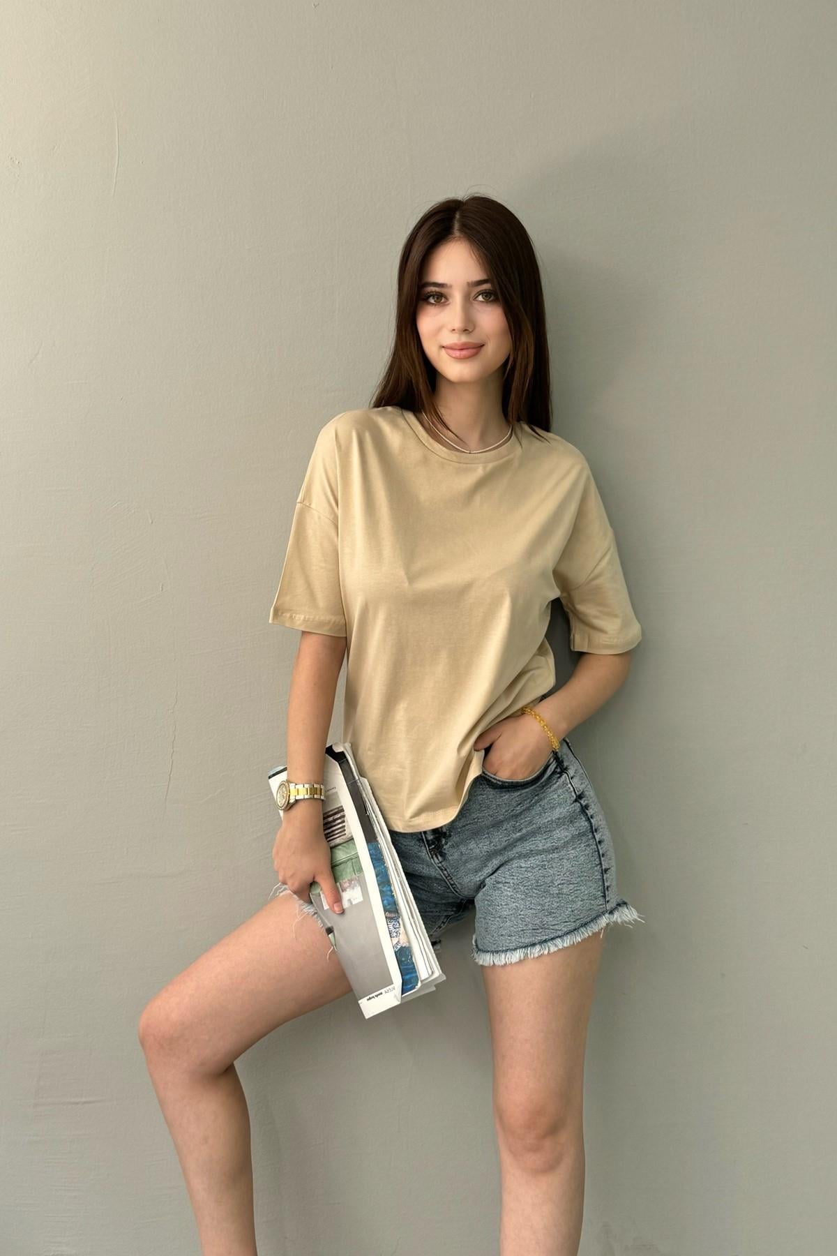 BİSİKLET YAKA DÜŞÜK OMUZ TSHIRT