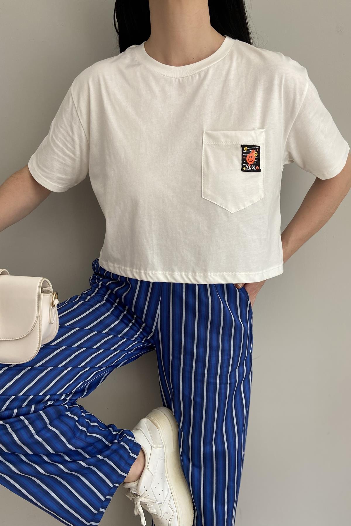 CEP DETAY CROP TSHIRT