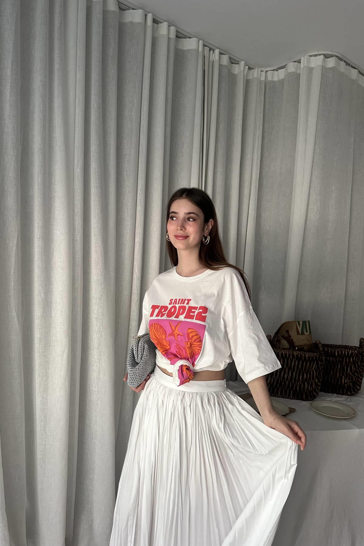 DENİZ KABUĞU BASKILI TSHIRT