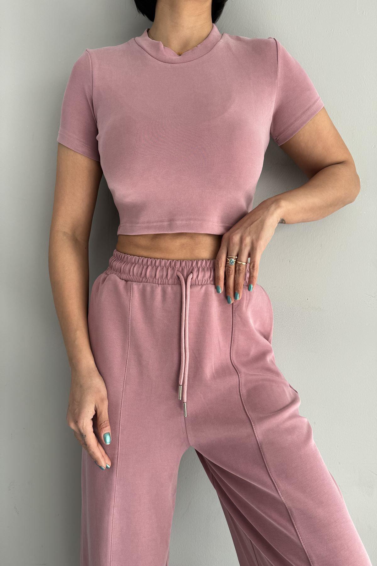 KISA KOL CROP MODAL TSHIRT