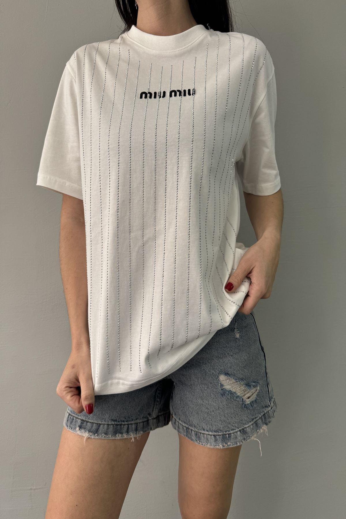 NAKIŞ VE TAŞ DETAY TSHIRT