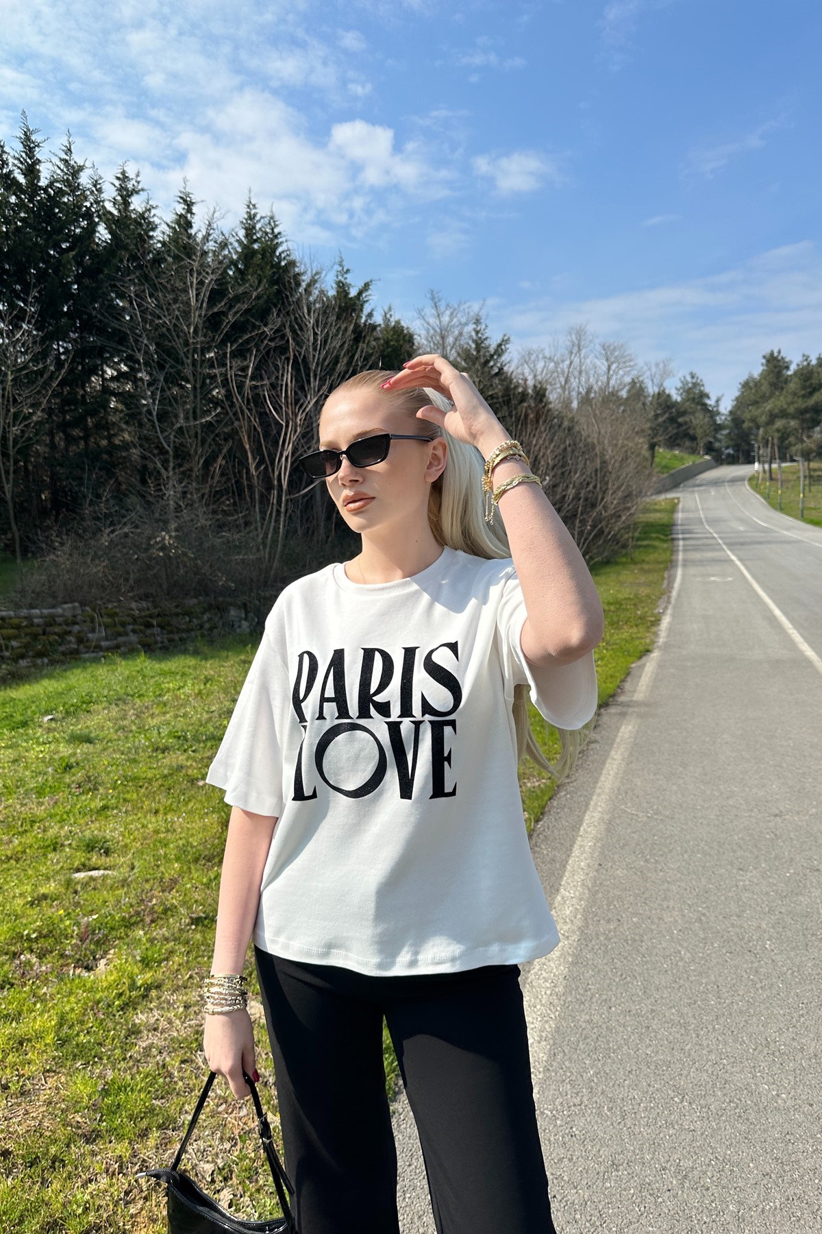 PARİS LOVE BASKILI T-SHİRT
