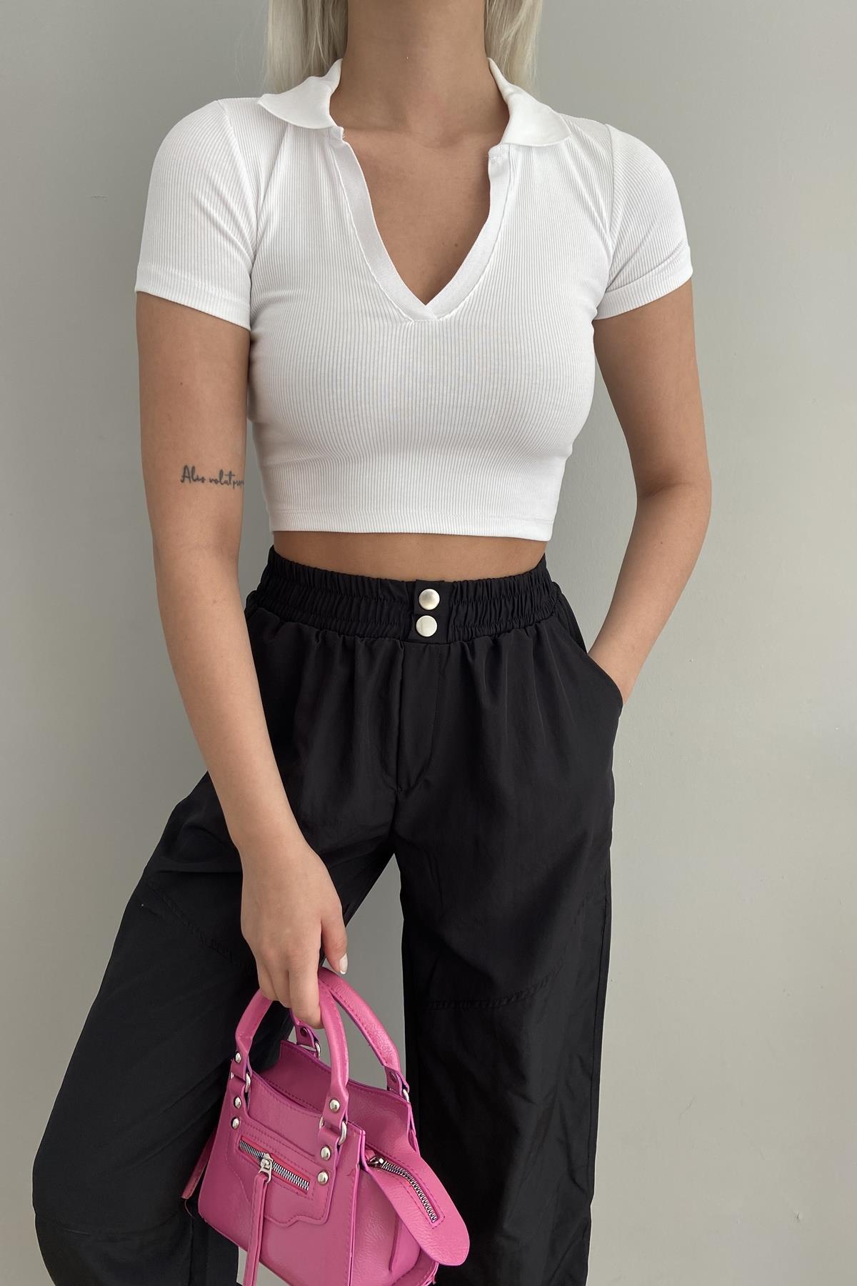 POLO YAKA CROP TSHIRT