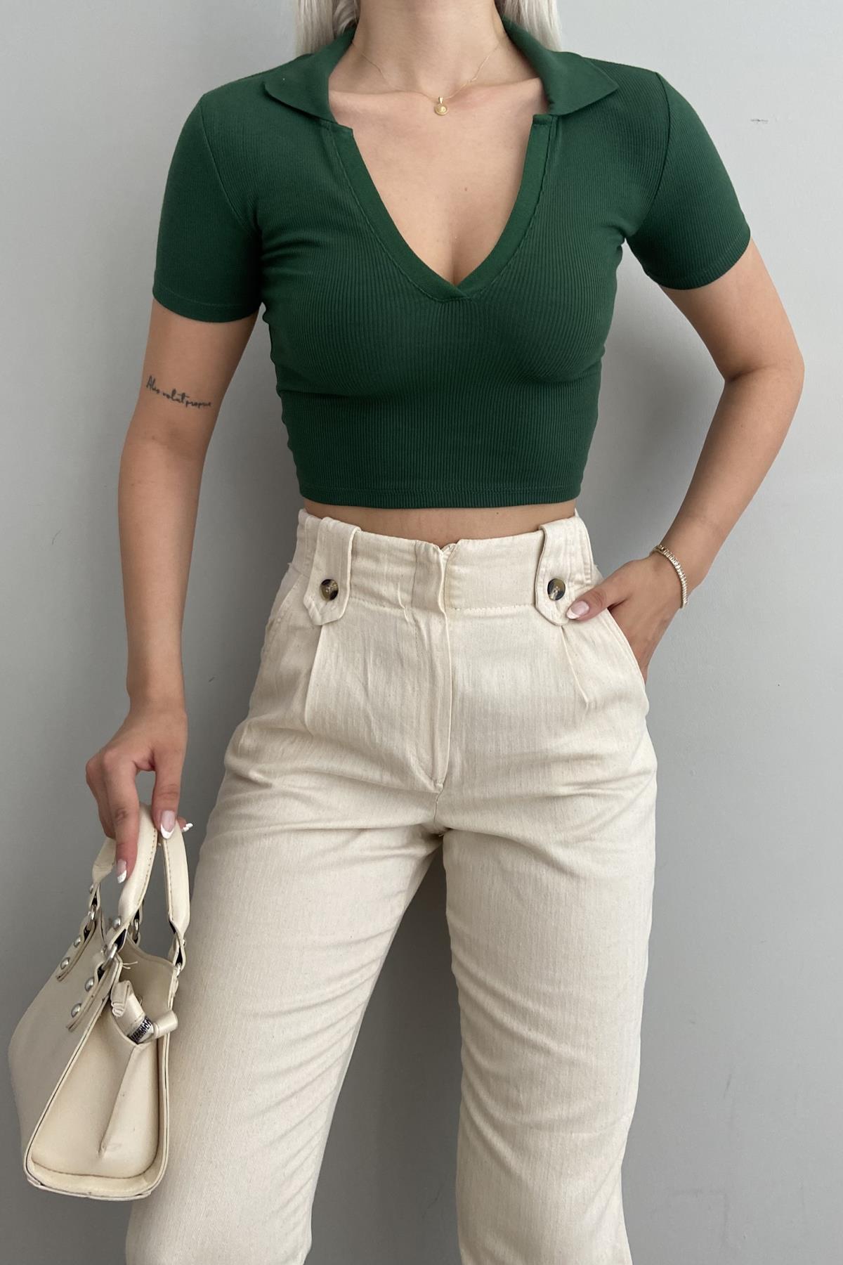 POLO YAKA CROP TSHIRT