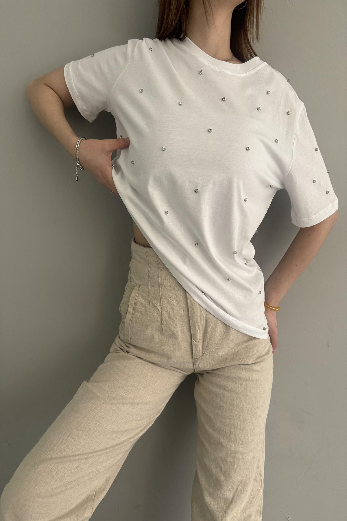 TAŞ DETAYLI TSHIRT