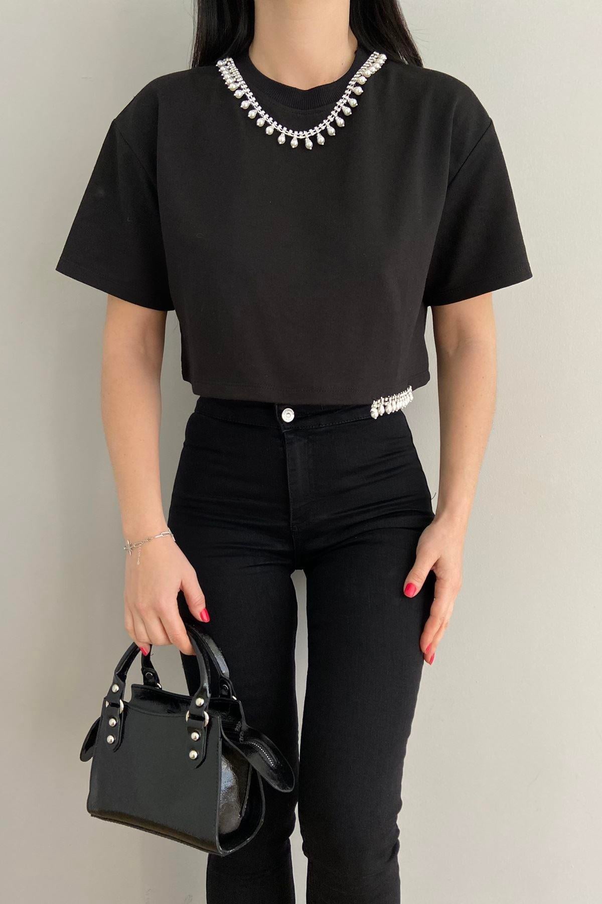 TAŞ DETAYLI TSHIRT