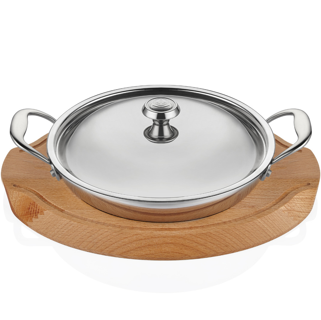 Mm Çelik Yumurta Sahanı 14cm +Kapak +Nihale - A 104YS 14KA - MM Bakır Tavalar