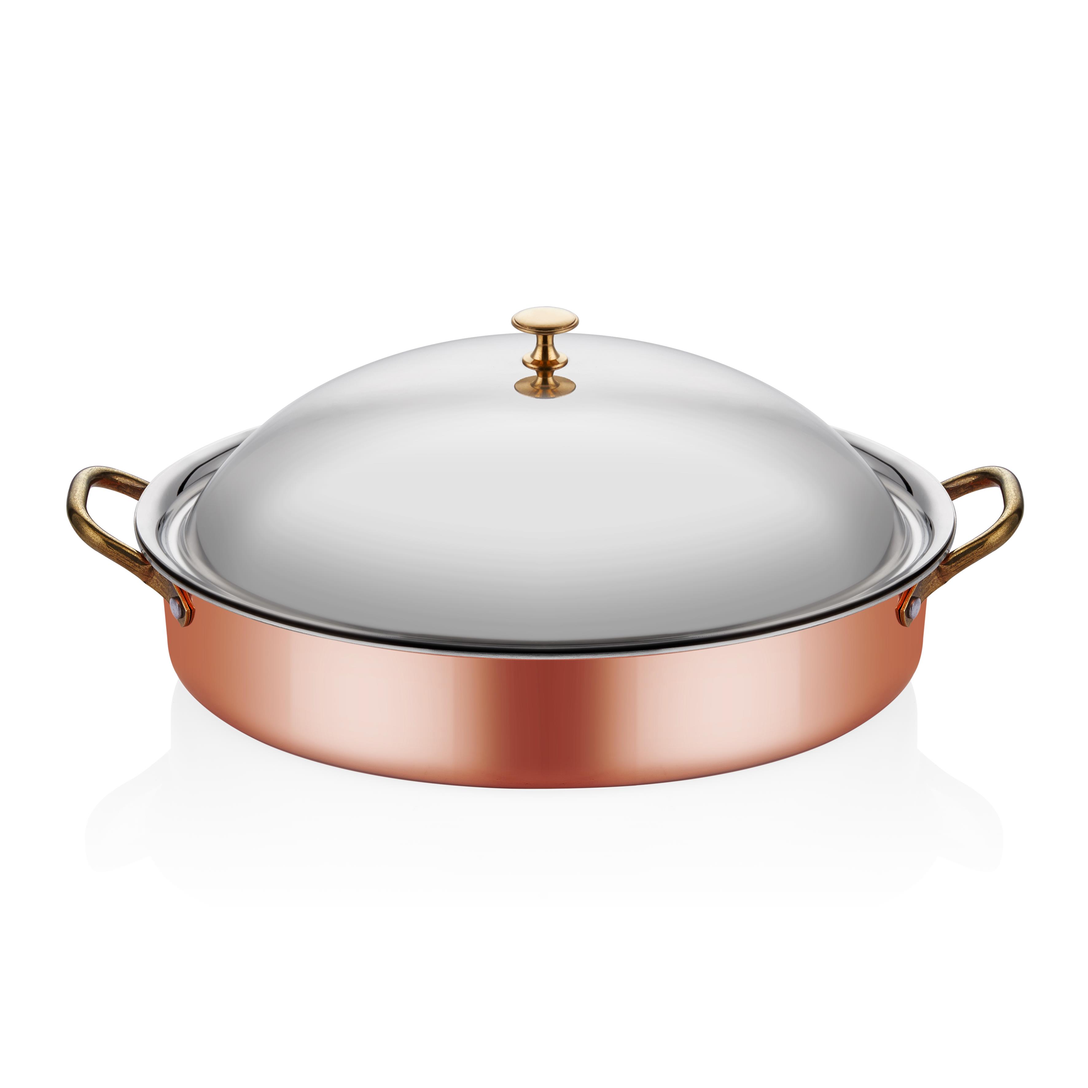 Multi Metal Bakır Oval Derin Tava 25*17 cm + Kapak - A 101OC 25K - MM Bakır Tavalar