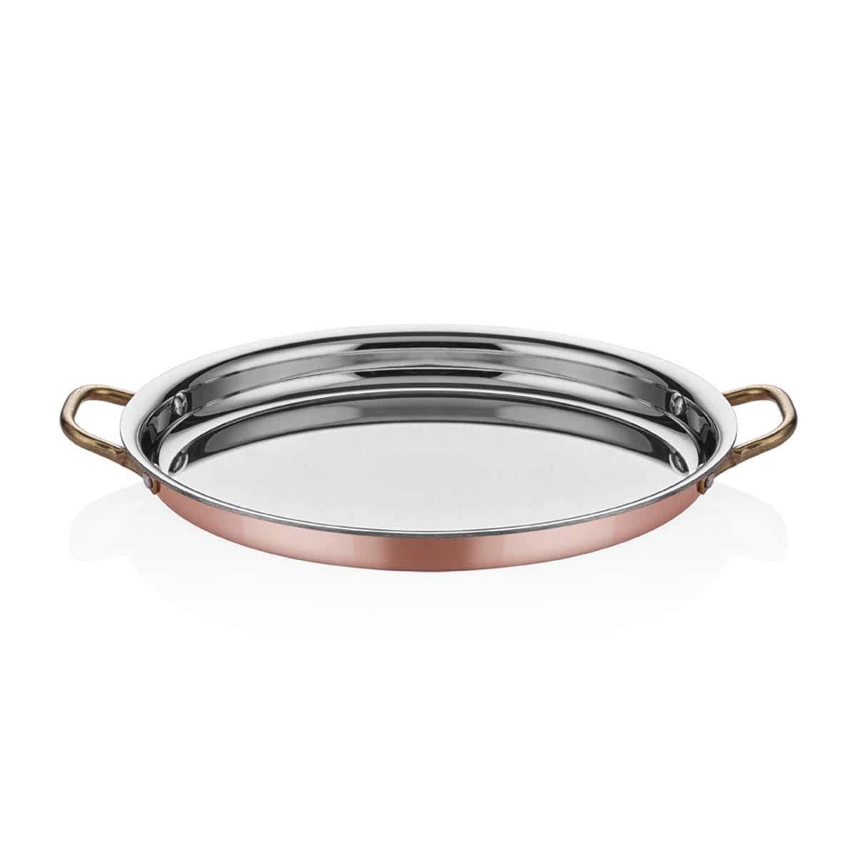 Multi Metal Bakır Oval Sığ Sahan