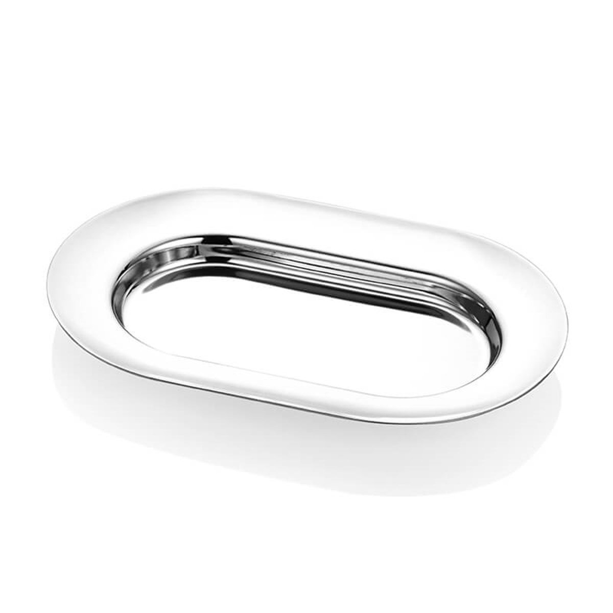 Paslanmaz Oval Espresso Tepsi 12*19cm  - A 548 01 - OVAL SUNUM TEPSİSİ