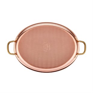 Multi Metal Bakır Oval Sığ Sahan