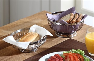 Paslanmaz Oval Ekmek ve Meyve Sepeti