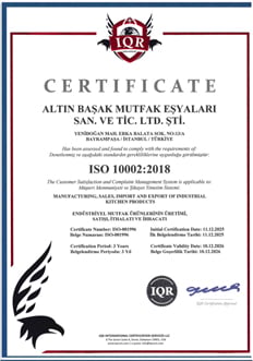 ISO 10002:2018 Sertifikası