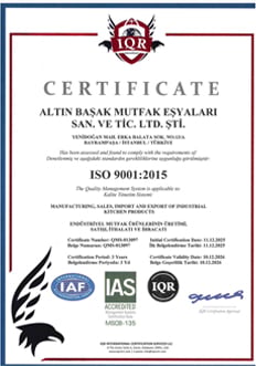 ISO 9001:2015 Sertifikası