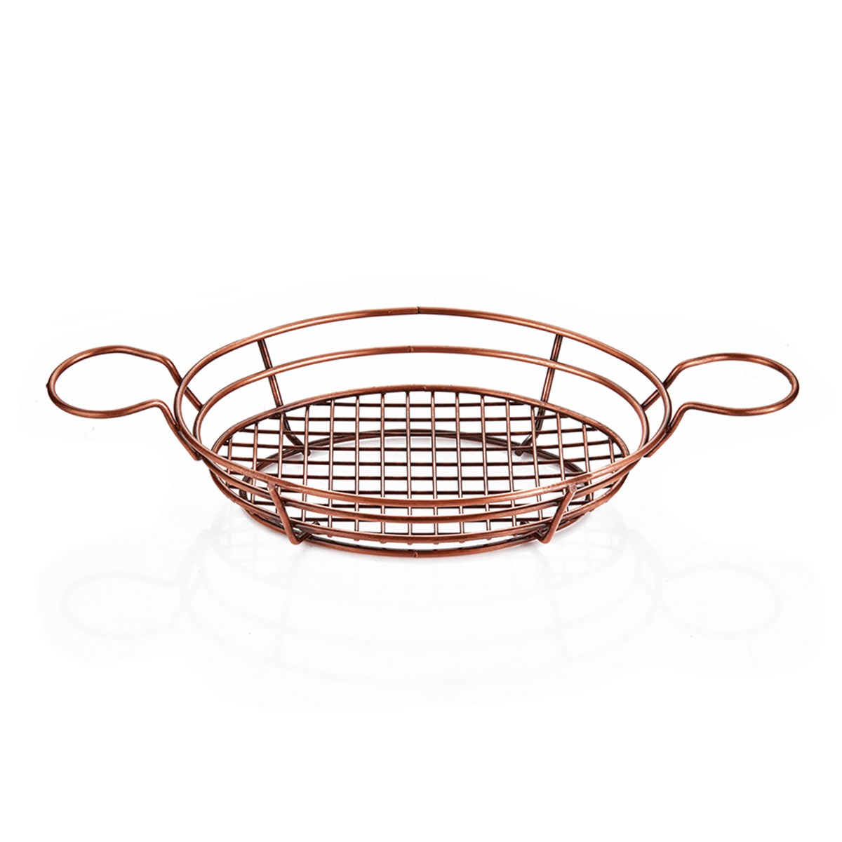 Metal Oval Sunum Sepeti - Rustik Bakır - A 007B - SUNUM SEPETLERİ