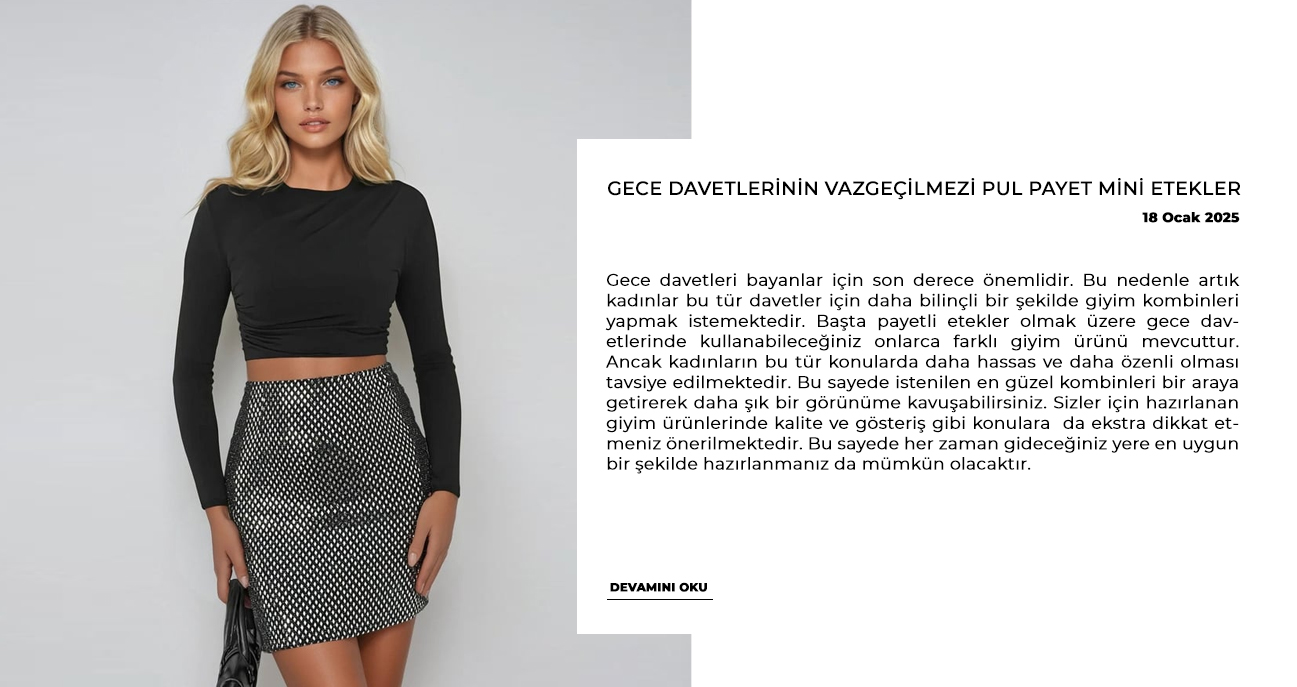 Gece Davetlerinin Vazgeçilmezi Pul Payet Mini Etekler