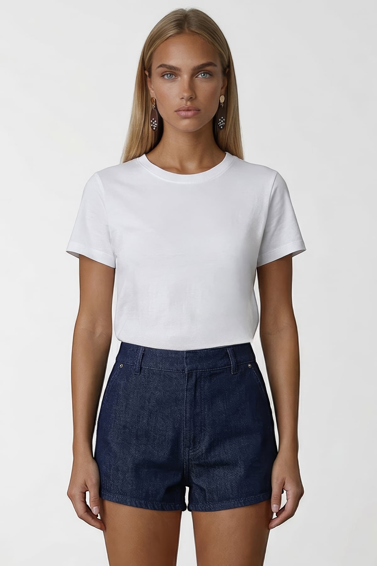 Kadın Beyaz Bisiklet Yaka Basic Bluz Alc-X15455