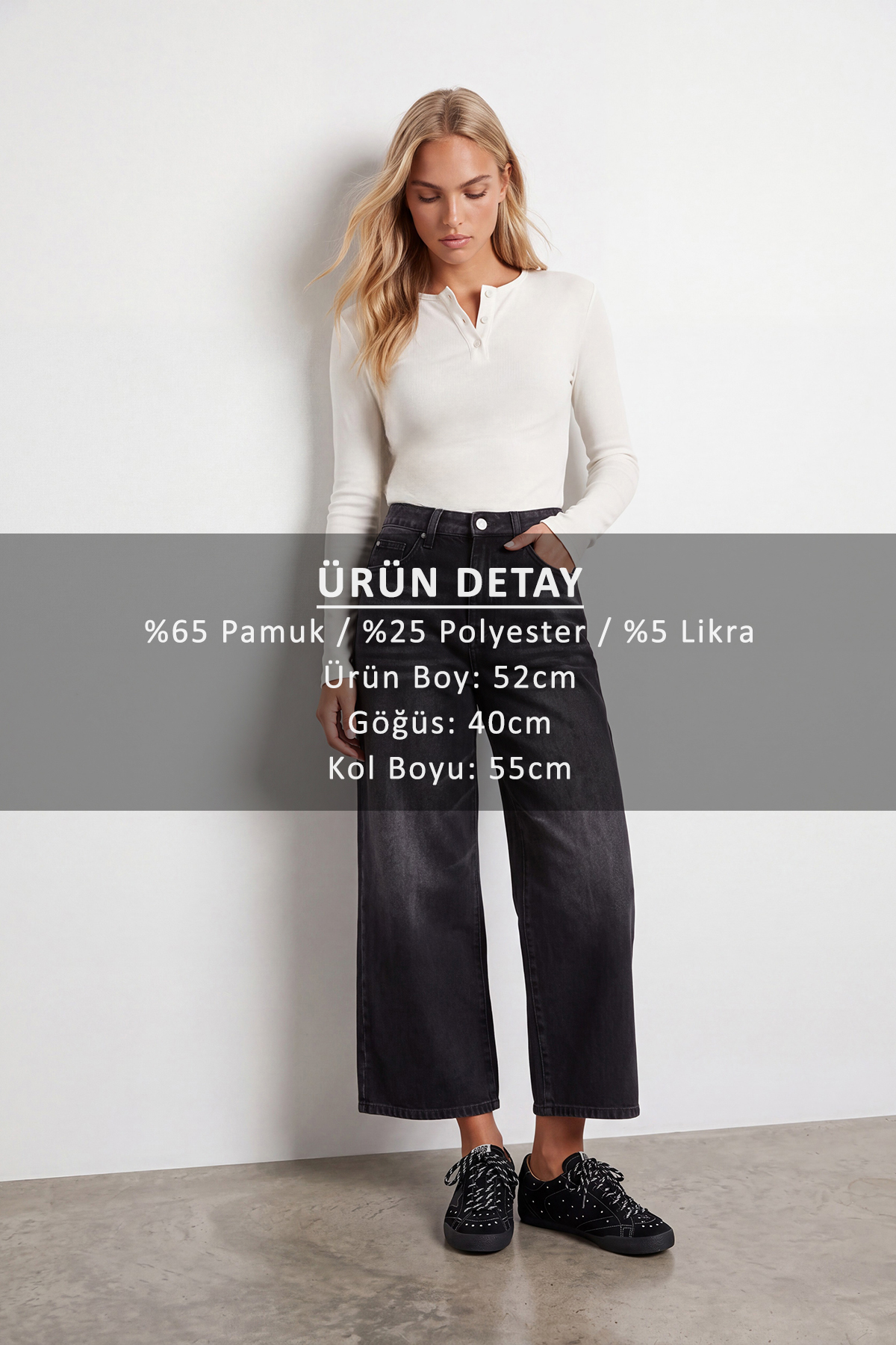 Kadın Beyaz Bisiklet Yaka Düğmeli Buzzy Ribana Örme Bluz Alc-X15796