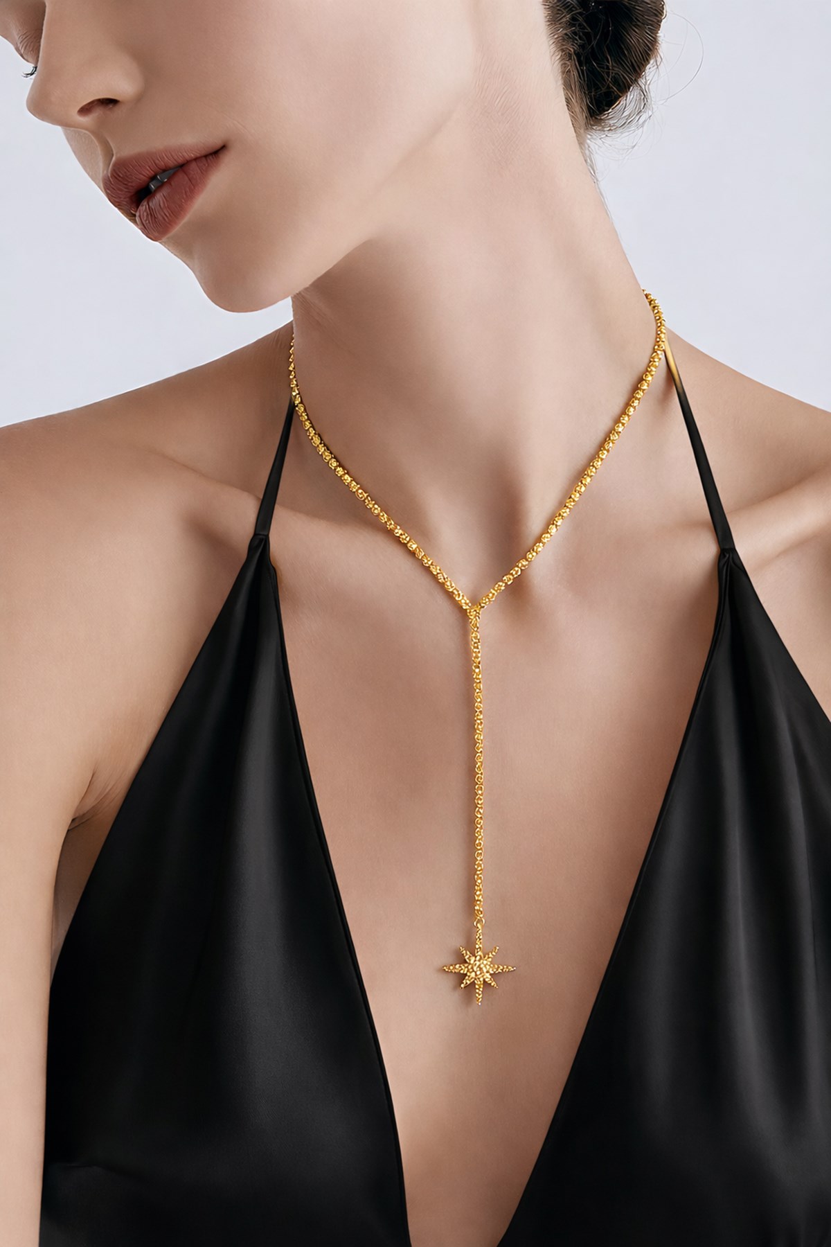 Kadın Gold Kombine Zirkon Taşlı Y Model Suyolu Kolye Alc-X15365