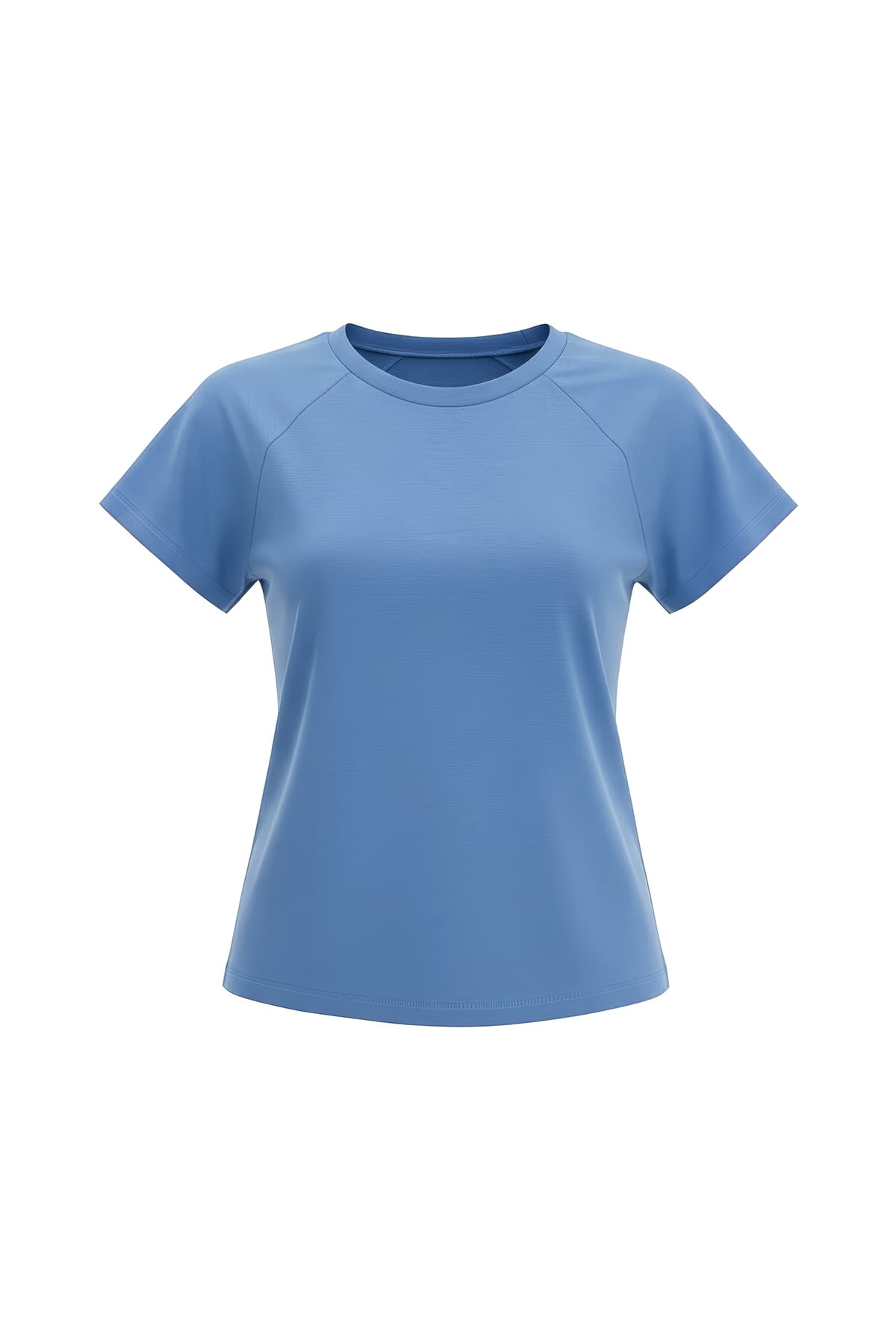 Kadın Mavi Bisiklet Yaka Reglan Kol Likralı Örme Bluz Alc-X15388