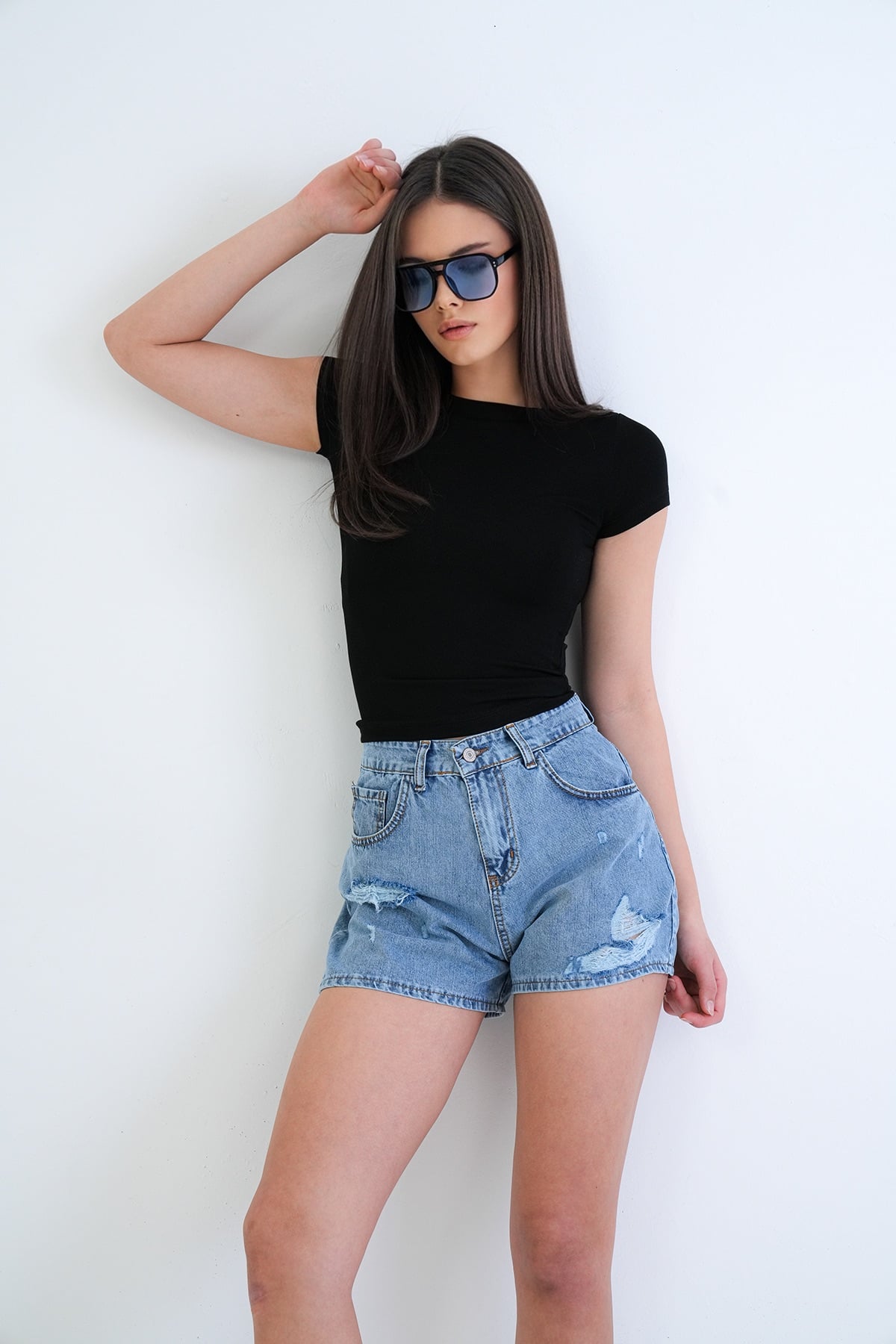 Kadın Siyah Kayık Yaka Basic Modal Bluz Alc-X15270