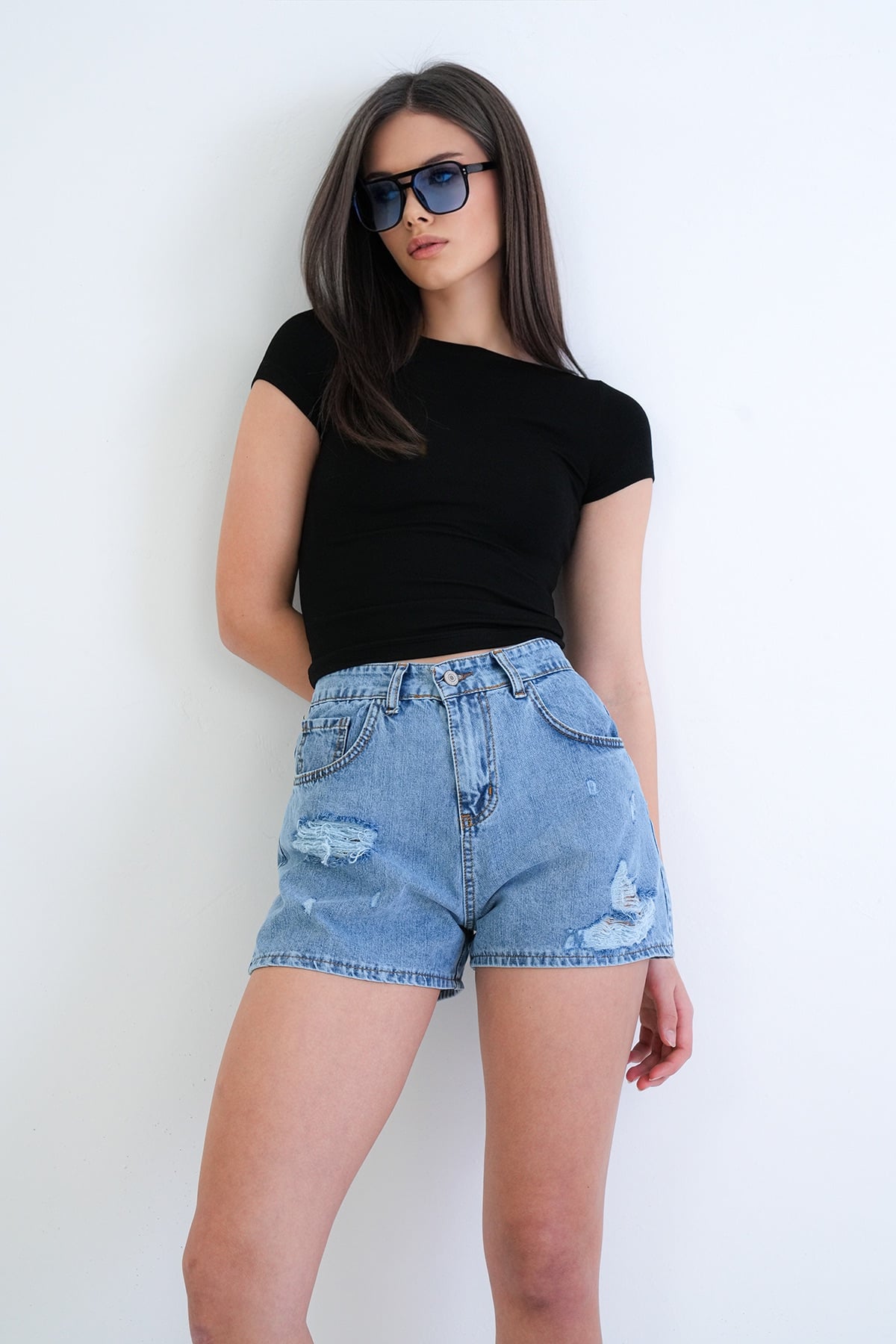 Kadın Siyah Kayık Yaka Basic Modal Bluz Alc-X15270