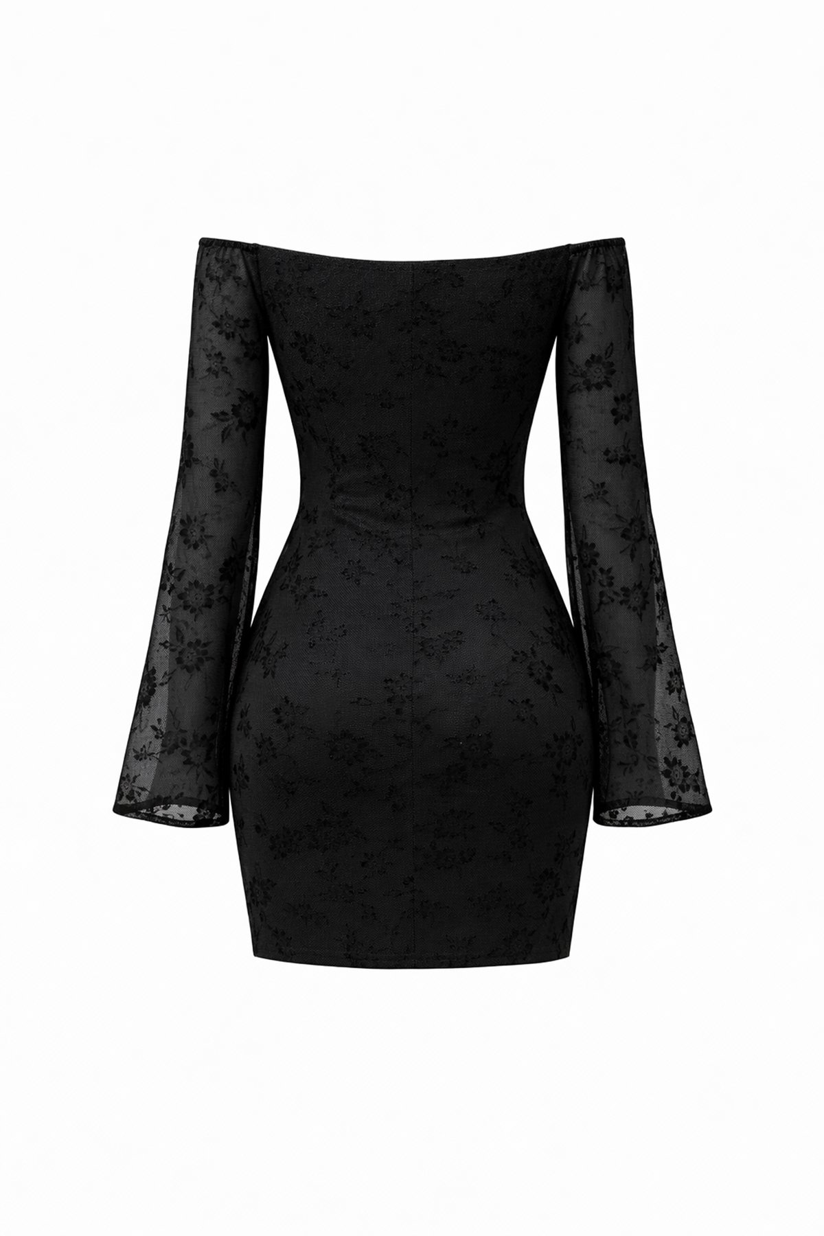 Kadın Siyah Öpücük Yaka Astarlı Mini Tül Elbise Alc-X15140