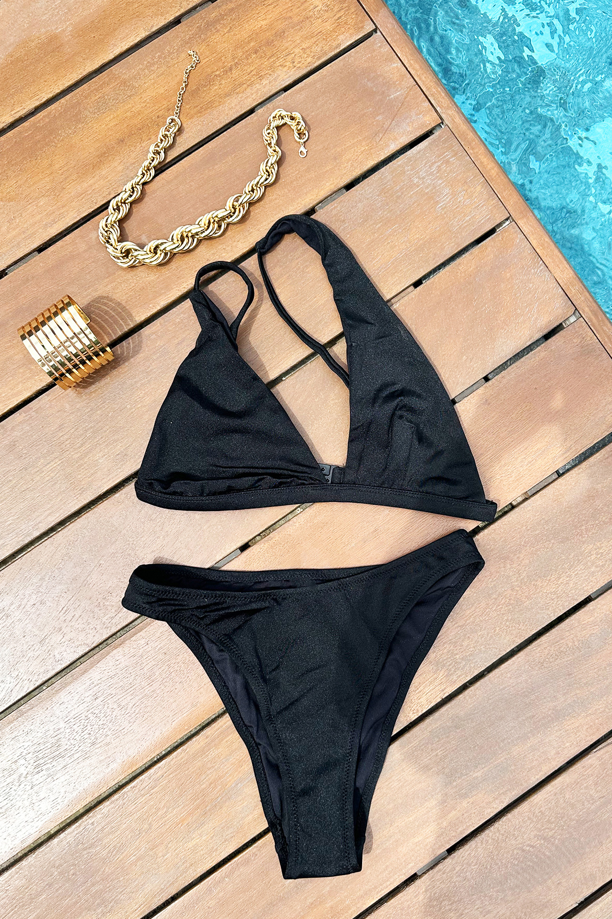 Kadın SİYAH Tek Omuz Damla Model Bikini PRM0916