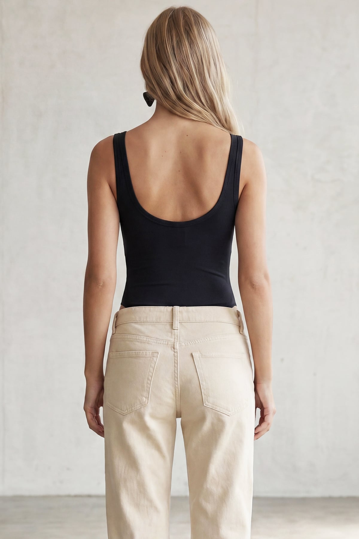 Kadın Siyah U Yaka Stretch Çıtçıtlı Body Alc-X15537