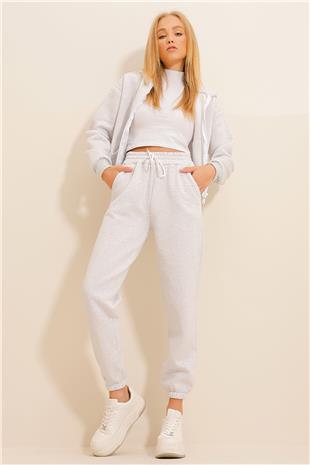 Kadın Grimelanj 3 İplik İçi Şardonlu Jogging Eşofman Altı ALC-X10929