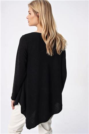 Kadın Siyah Asimetrik Kesim Tunik ALC-X5261