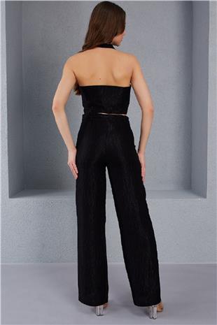 Kadın Siyah Beli Çıtçıtlı Pantolon VS00421