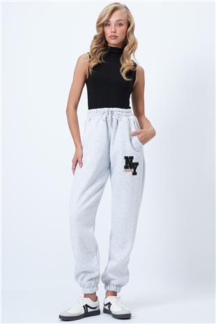 Kadın Karmelanj Beli Ve Paçası Lastikli Çift Cepli Nakışlı Eşofman Altı ALC-X14451