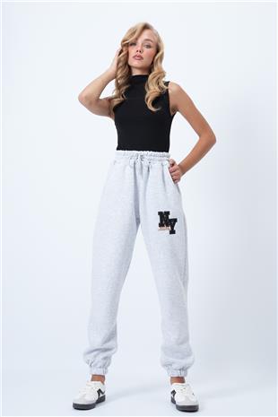 Kadın Karmelanj Beli Ve Paçası Lastikli Çift Cepli Nakışlı Eşofman Altı ALC-X14451