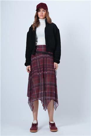 Kadın Siyah Fermuarlı Peluş Dokulu Kolu Ribanalı Ceket VS01335