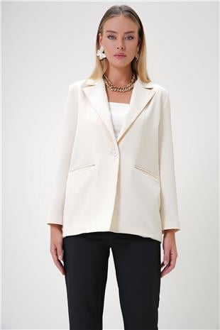 Kadın Bej İçi Astarlı Blazer Ceket ALC-X12901